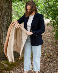 PRE SALE ARRIVING 12 JUNE Reversible Holly Heart Winter Scarf – Caramel Heart Print