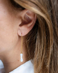 Emmy Freshwater Pearl Gold Threader Earrings