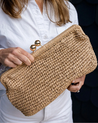 Kate Raffia Clutch in Natural