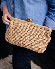 Kate Raffia Clutch in Natural