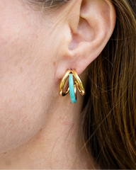 Bonnie Aqua Enamel Hoop Stud Earring