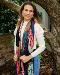 Chloe Abstract Forest in Black Autumn/Winter Scarf