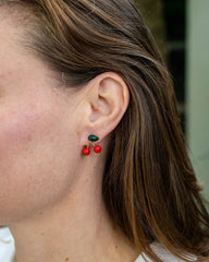 Cherie Enamel Cherry Stud Earring