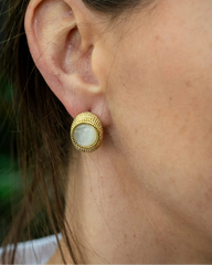 Cleopatra Gold Hoop Earring with Glass Bead