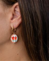 Victoria Cameo Red Tulip Dangle Earring