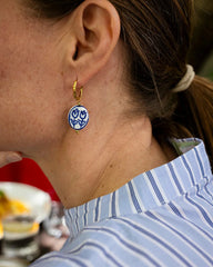 Victoria Cameo Blue Tulip Dangle Earring