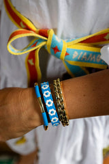 Colourful Enamel Stacking Bracelet Collection in Gold & Silver