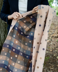 Reversible Polka Dot & Check Winter Scarf – Spotty Dotty Blush Pink