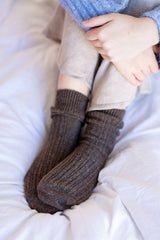 PRESALE ARRIVING 25 JUNE 
Chocolate Toasty Toes Woollen Ribbed Crew Socks