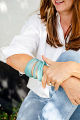 Handmade Wave Resin Stacking Bangle