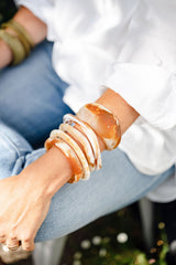 Handmade Resin Stacking Cuff Bracelet