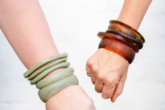 Handmade Geo Resin Stacking Bangle