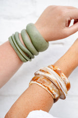 Handmade Resin Stacking Cuff Bracelet