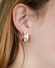 Hayley Enamel Hoop Earring with a Tulip Design