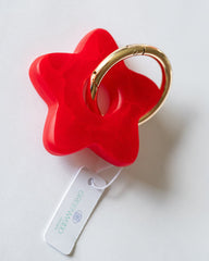 Star Keyring, Pretty Keyring, Feminine Keyring, Chunky Keyring, Resin Keyring, Red Keyring