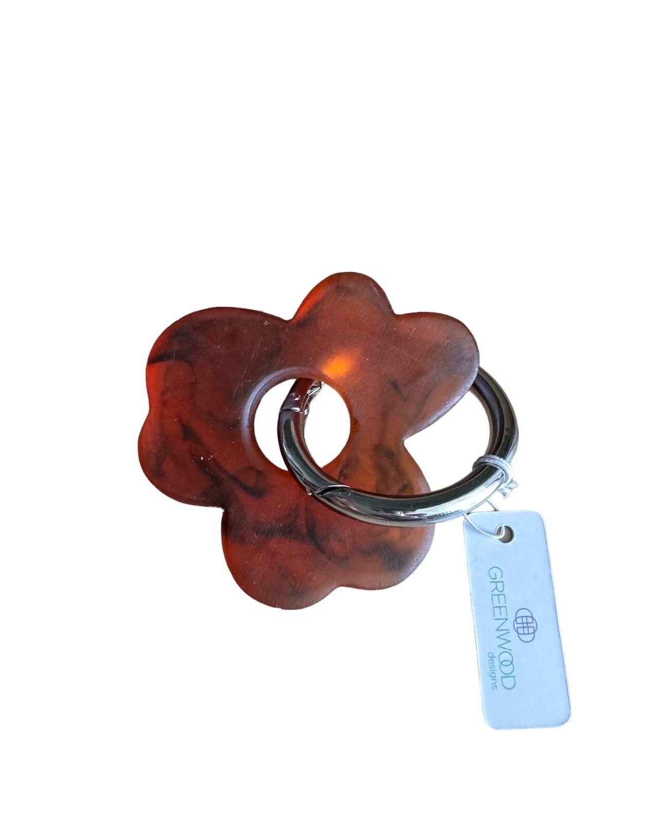 Flower Keyring, Pretty Keyring, Feminine Keyring, Chunky Keyring, Resin Keyring, Tortoiseshell Keyring