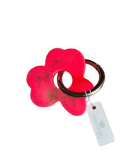 Flower Keyring, Pretty Keyring, Feminine Keyring, Chunky Keyring, Resin Keyring, Hot Pink Keyring