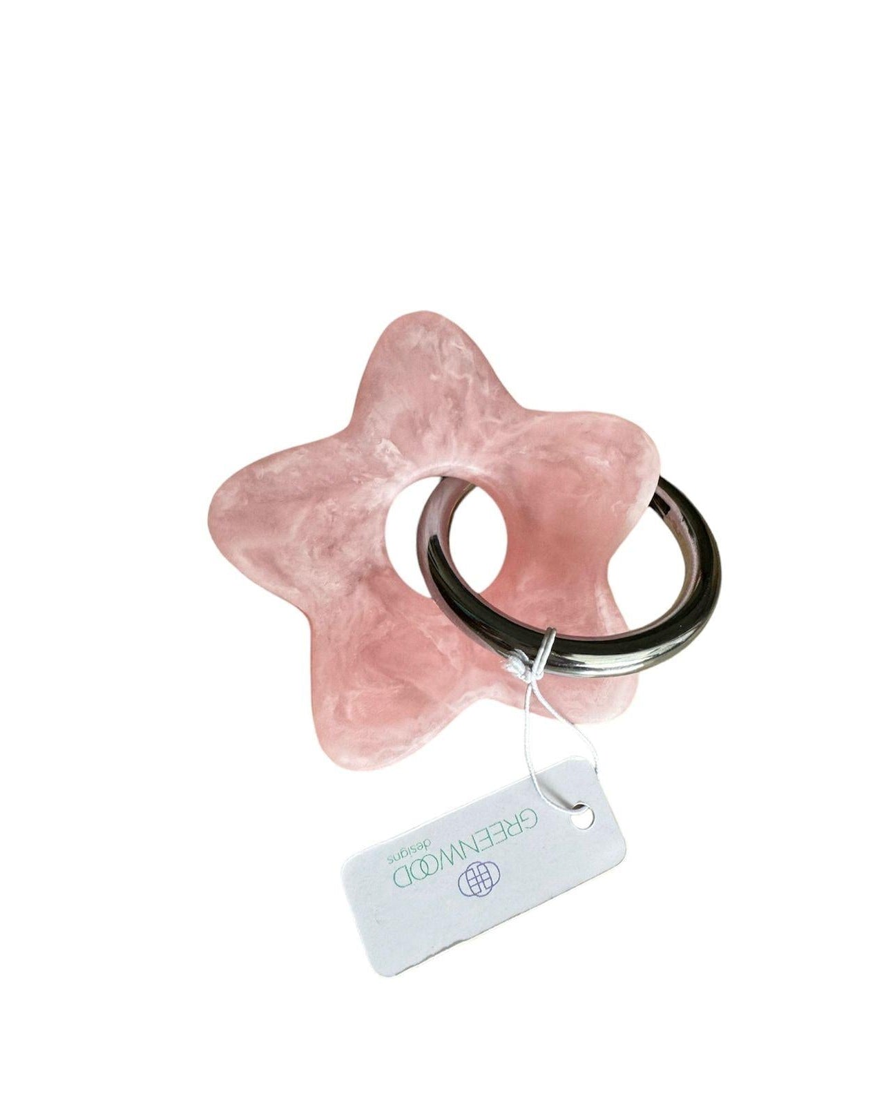 Star Keyring, Pretty Keyring, Feminine Keyring, Chunky Keyring, Resin Keyring, Pink Keyring