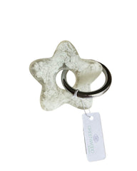 Star Keyring, Pretty Keyring, Feminine Keyring, Chunky Keyring, Resin Keyring, White Keyring