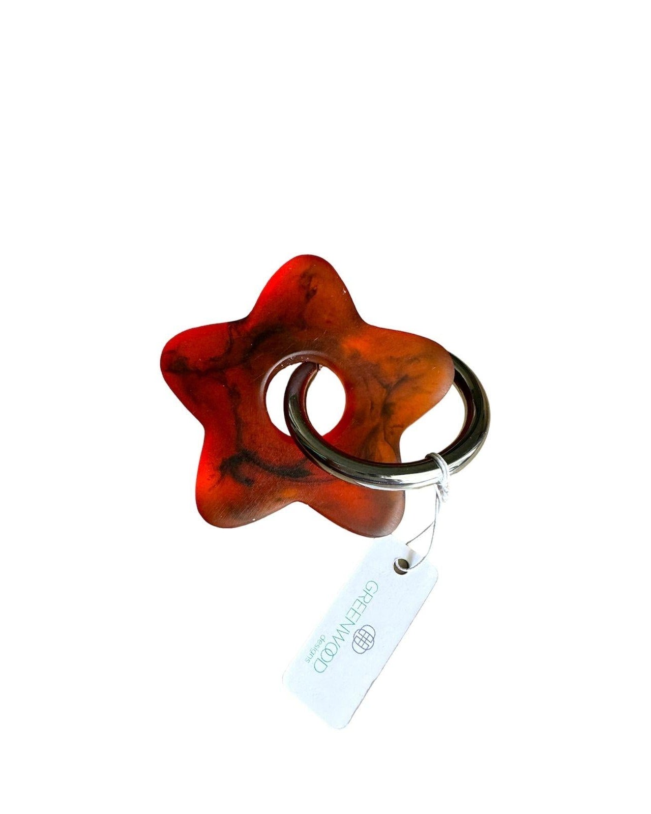 Star Keyring, Pretty Keyring, Feminine Keyring, Chunky Keyring, Resin Keyring, Tortoiseshell Keyring