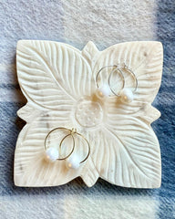 Tiffany Sterling Silver Small Freshwater Pearl Hoop Earrings
