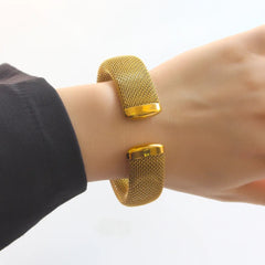 Elegance Mesh Cuff (Silver & Gold)