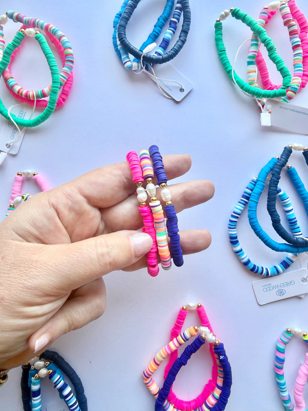 Polly Pearl Pop Heishi Bracelet Bundle
