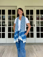 lightweight scarf, geometric scarf, classic scarf,  nautical scarf