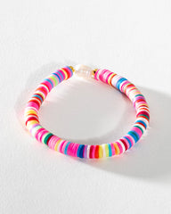 bright bracelet, fun bracelet, pearl bracelet, pretty bracelet, young girls bracelet, stackable bracelet