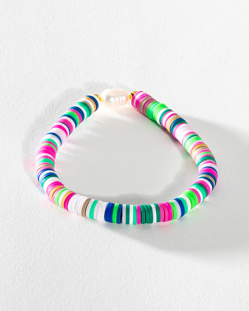 bright bracelet, fun bracelet, pearl bracelet, pretty bracelet, young girls bracelet, stackable bracelet