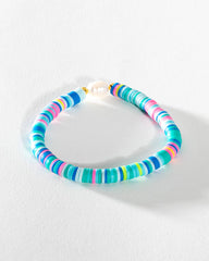 bright bracelet, fun bracelet, pearl bracelet, pretty bracelet, young girls bracelet, stackable bracelet