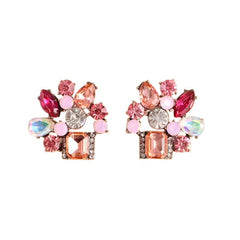 Posy Pink Crystal Stud Earrings