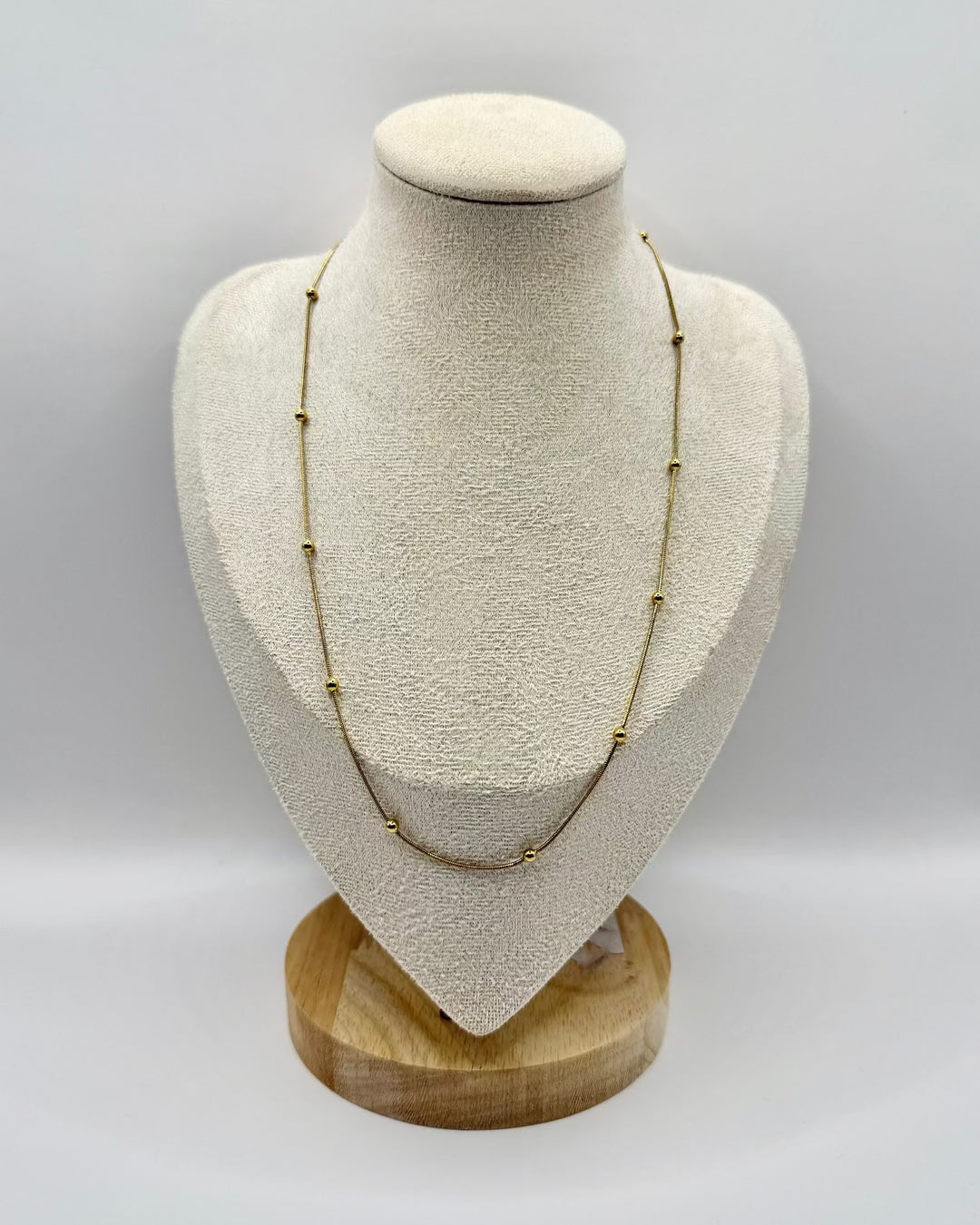 Stainless Steel Multi Bead Gold Necklace with mixed gold beads