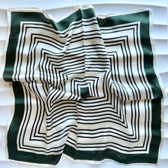 Geo Square Silk Neck Scarf