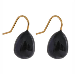 Alice Black Enamel Drop Earrings