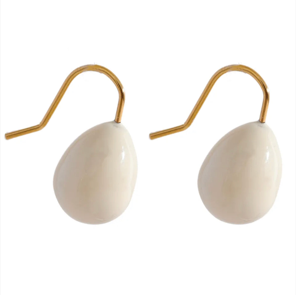 Alice White Enamel Drop Earrings