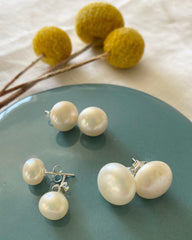 Sterling Silver Freshwater Pearl Stud Earrings