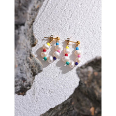 Polly Freshwater Pearl Earrings Gold