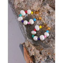 Polly Freshwater Pearl Earrings Gold