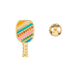 Kaitlyn Multi Coloured Crystals Pickleball Earrings