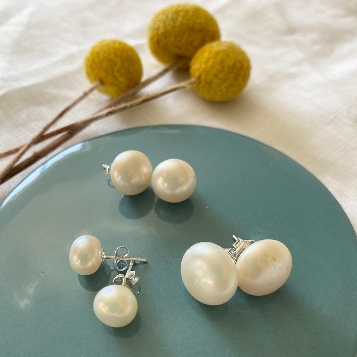 Sterling Silver Freshwater Pearl Stud Earrings