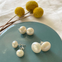 Sterling Silver Freshwater Pearl Stud Earrings