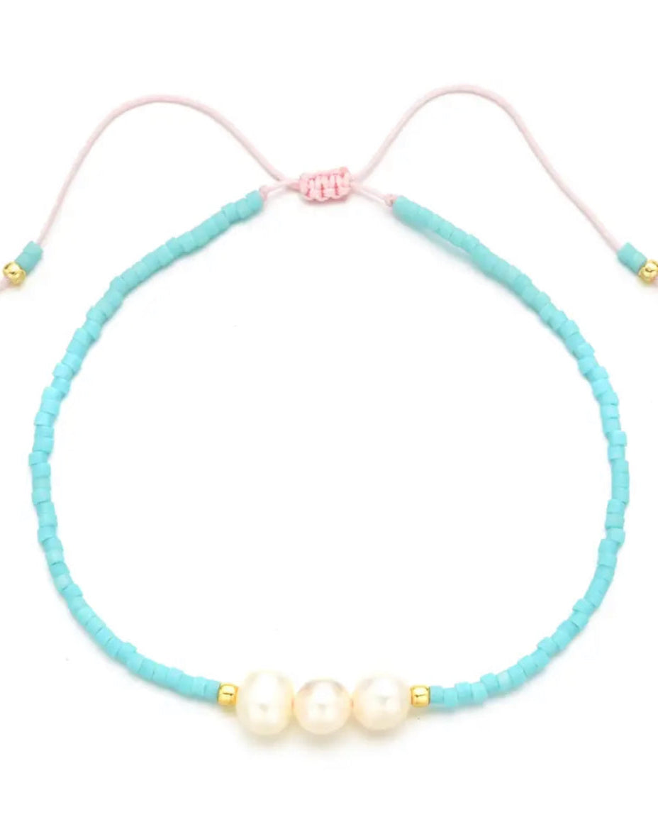 bright bracelet, fun bracelet, pearl bracelet, pretty bracelet, young girls bracelet, stackable bracelet, expandable bracelet
