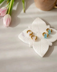 18k gold-plated stainless steel, Tarnish-free, Waterproof, Suitable for sensitive skin, gold earrings, retro earrings, vintage charm, classic earrings, beautiful earrings, timeless earrings, hoop earrings, charm earrings, rose quartz earring