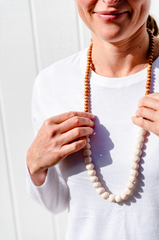 Mini wood and rock necklace