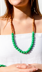 Mini wood and rock necklace