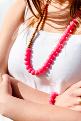Mini wood and rock necklace