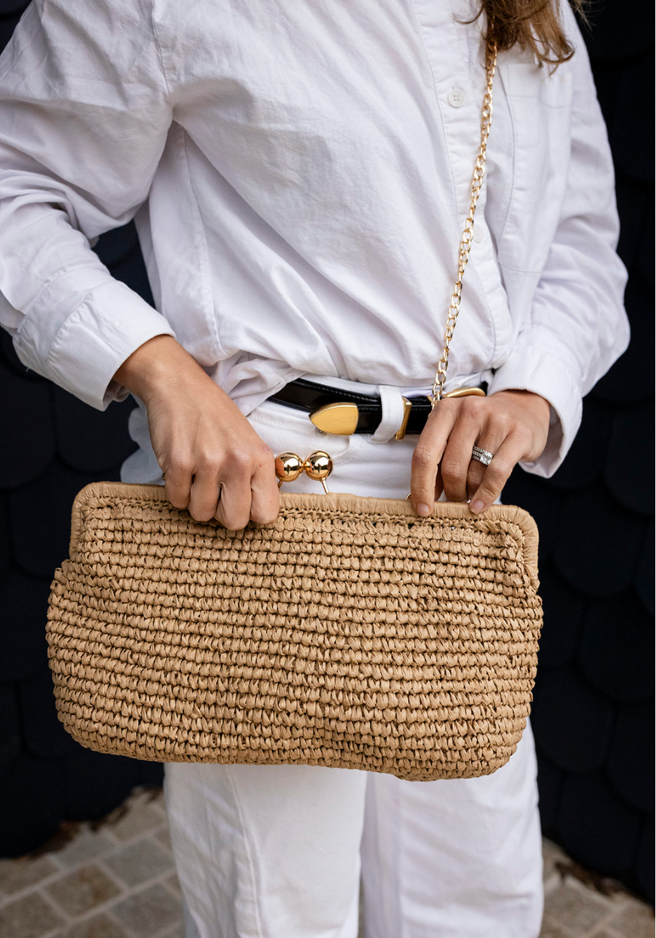 Kate Raffia Clutch in Natural