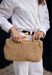 Kate Raffia Clutch in Natural