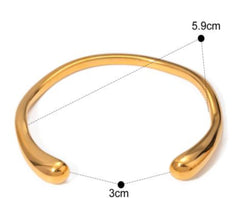 18k gold-plated stainless steel, Tarnish-free, Waterproof, Suitable for sensitive skin, gold bangle, retro bangle, vintage charm, classic bangle, beautiful bangle, timeless bangle,  slim organic bangle